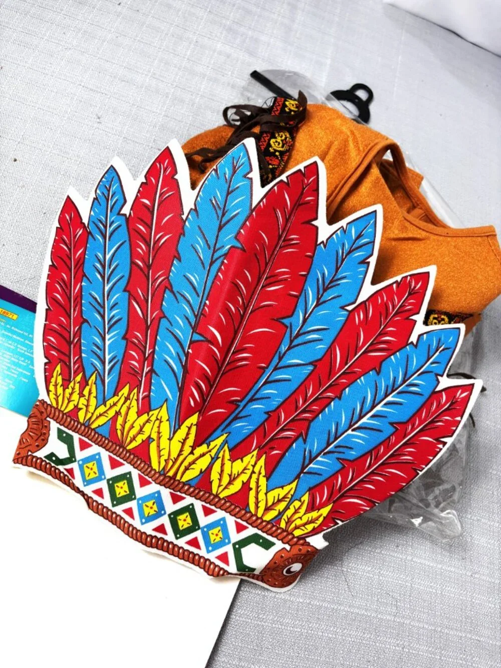 Rubie’s Native American Boy Faux Suede Costume w/ Head piece Sz 8-10 & 12-14NWT - Picture 9 of 14